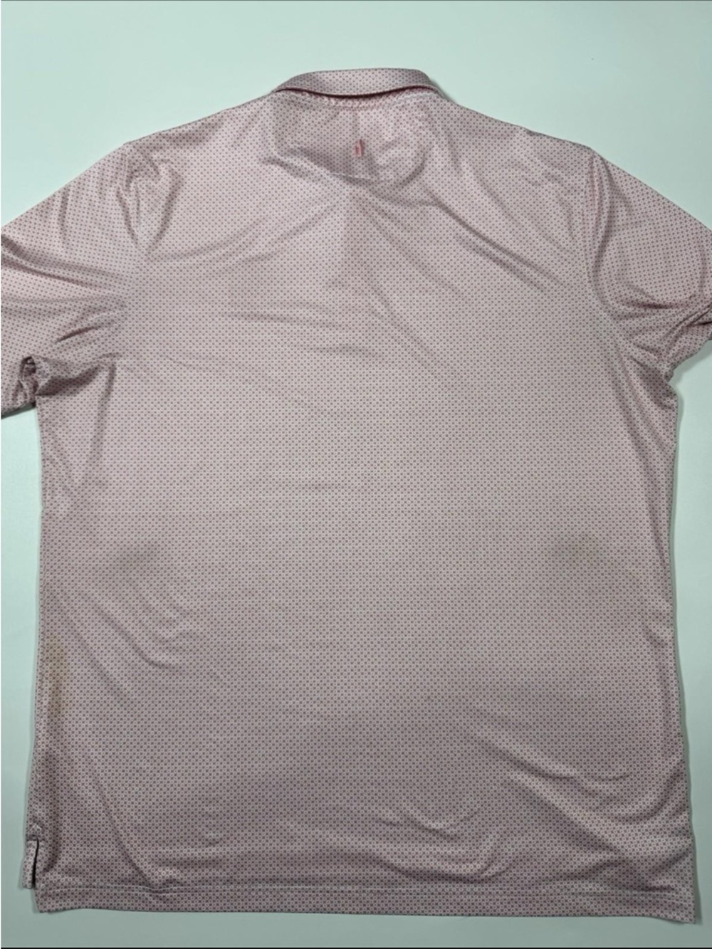 Johnnie-O Polo Shirt XL Pink Geo Print Valero Texas Open Golf Performance - Picture 7 of 8